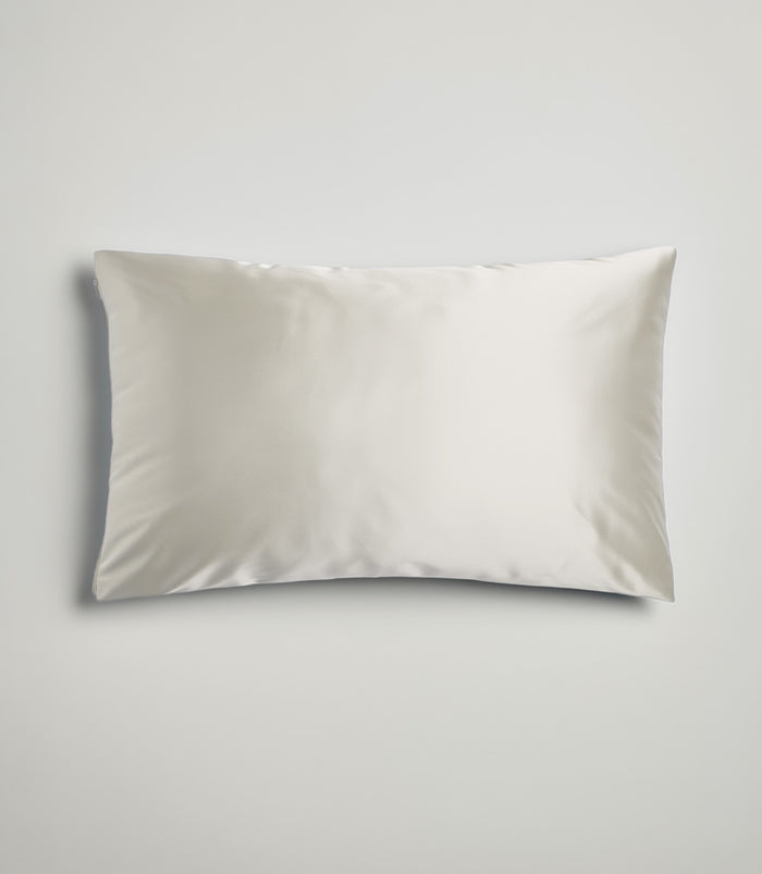 100% Pure Silk Essential Pillowslip with invisible zip closure in Natural White