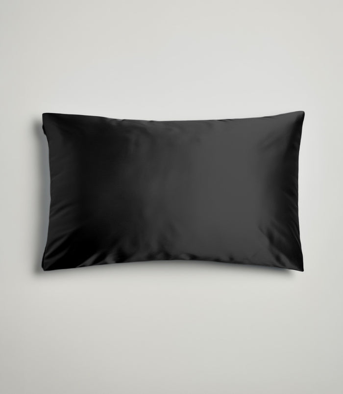 100% Pure Silk Essential Pillowslip with invisible zip closure in Black