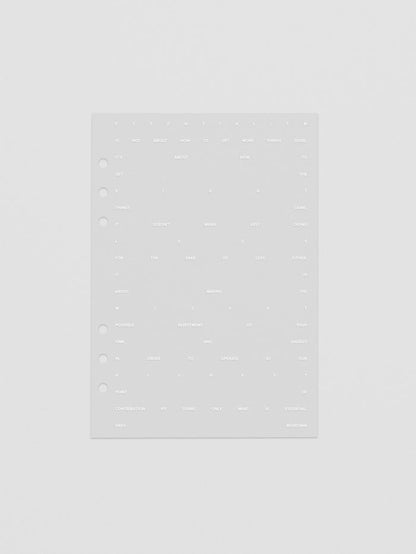 Essentialism Dashboard Duo reading "moins mai mieux" in size A5; transparent layer only.