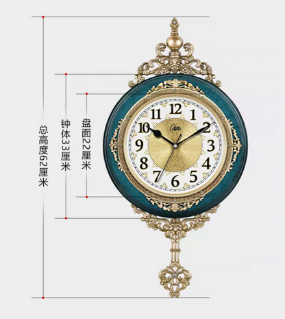 European Style Wall Clock Watch Living Room Mute Pendulum Clock