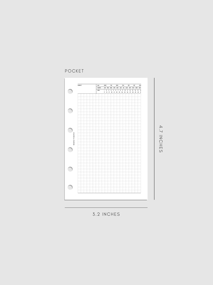 Executive Note Inserts | Graph Paper pocket