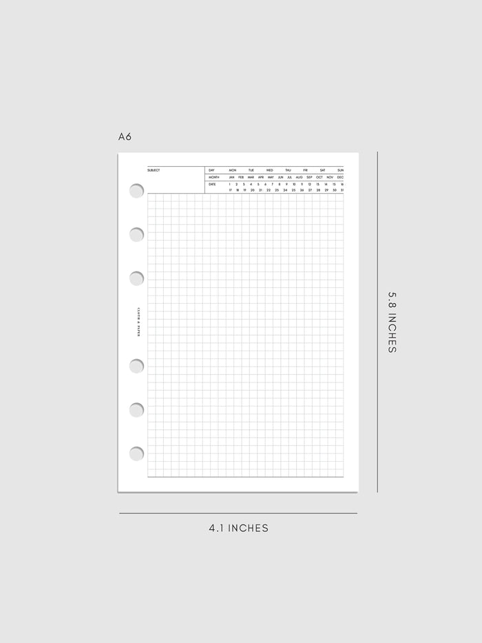 Executive Note Inserts | Graph Paper A6