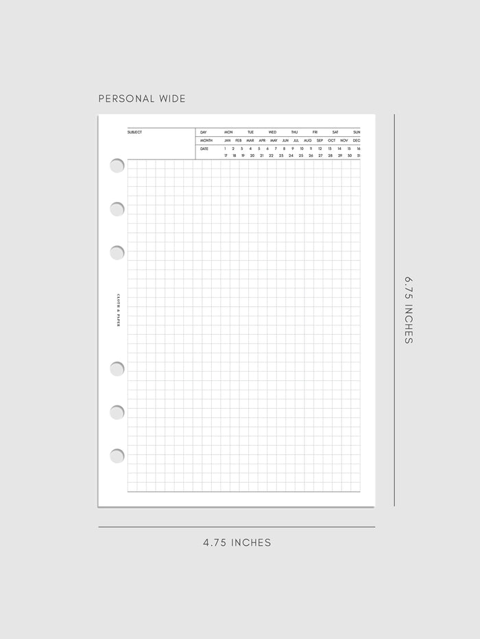 Executive Note Inserts | Graph Paper personal wide