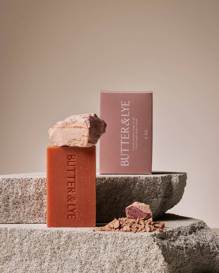 Exfoliating Pink Clay Face and Body Soap | Butter & Lye