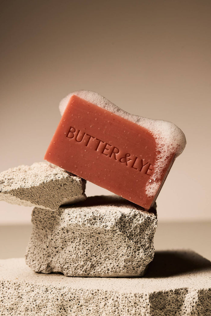 Exfoliating Pink Clay Face and Body Soap | Butter & Lye