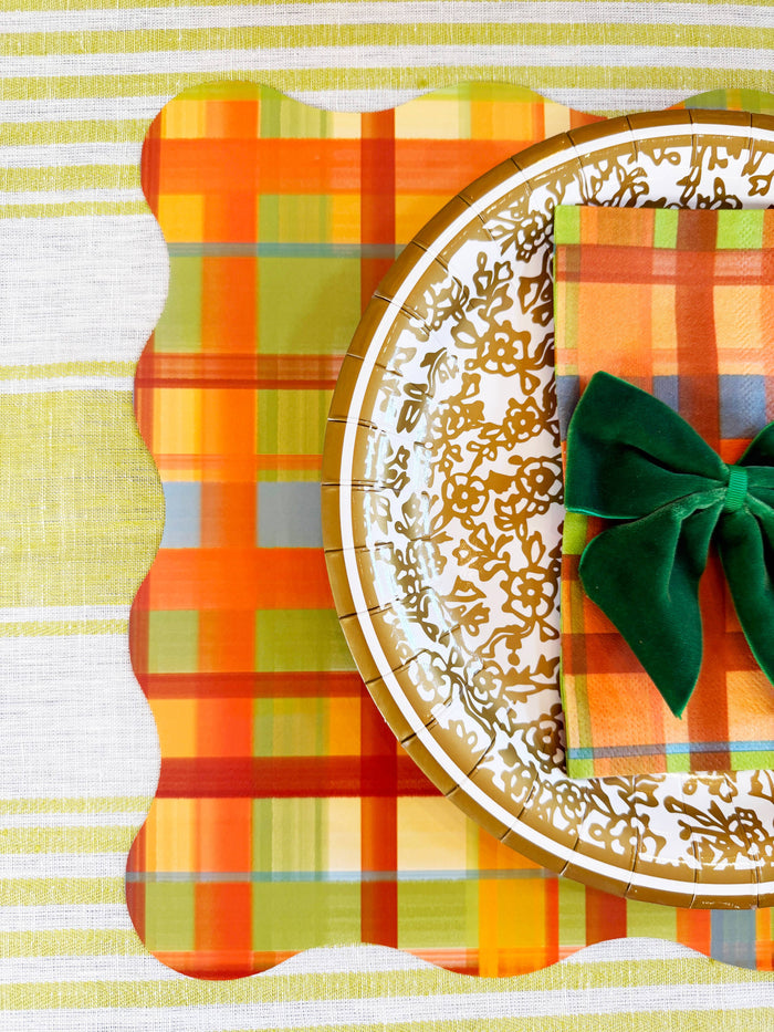 Fall Plaid Paper Guest Towel Napkins