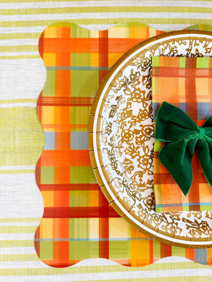 Fall Plaid Paper Guest Towel Napkins