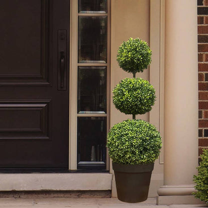 Faux Triple Boxwood Topiary