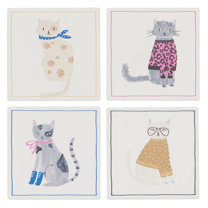 Feline Fine Soak Up Coaster - Set of 4