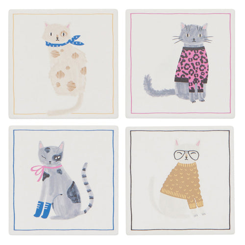 Feline Fine Soak Up Coaster - Set of 4