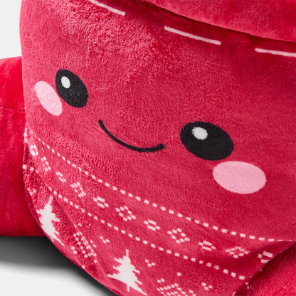 Festive Hot Chocolate Cuddle Cushion - Red 🇬🇧