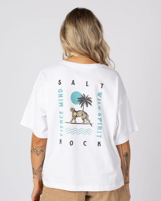 Fierce Mind Womens Short Sleeve T-Shirt In White