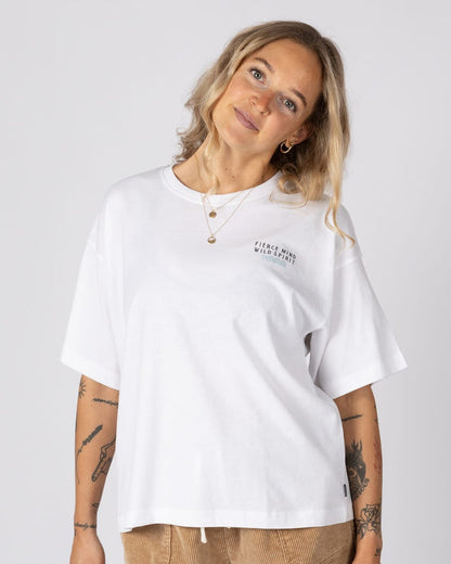 Fierce Mind Womens Short Sleeve T-Shirt In White