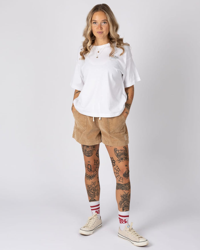 Fierce Mind Womens Short Sleeve T-Shirt In White