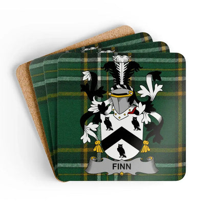 Personalized Finn Family Crest Shield Coaster