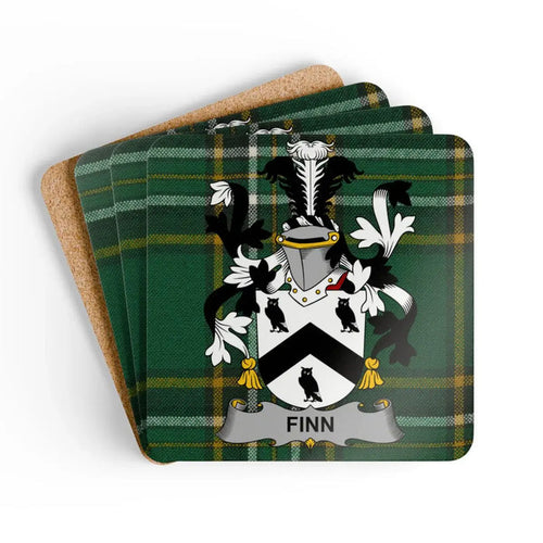 Personalized Finn Family Crest Shield Coaster