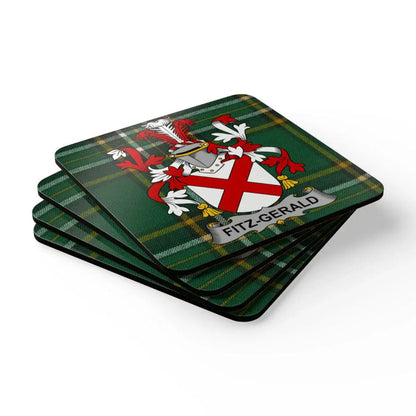 Fitz-Gerald Family Crest Print Coaster Set