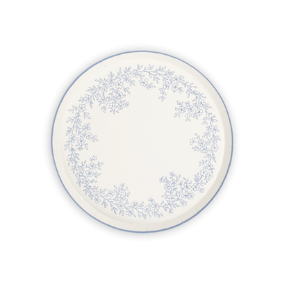 Floral Elegance Blue Dessert Plates