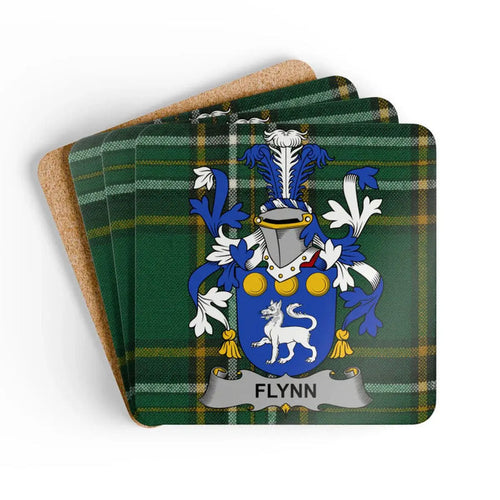 Flynn Irish Family Crest stacked coaster set
