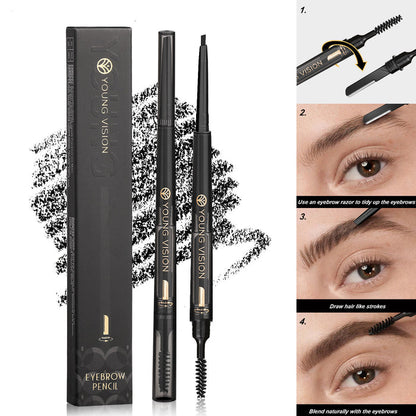 🌿FogSense™ 3-In-1 Waterproof Eyebrow Pencil – Smudge Proof Natural Brow Definer