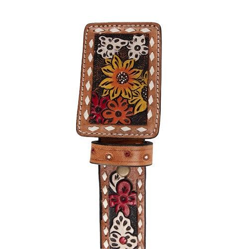 Fort Worth Painted Flower Leather Belt