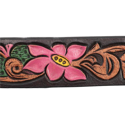 Fort Worth Tooled Belt - Cactus Flowers