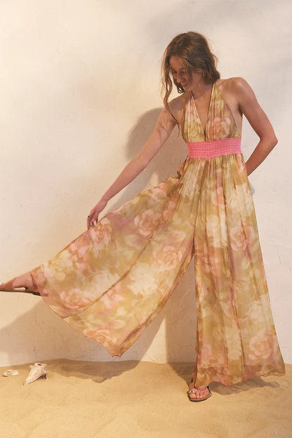 Free People Ultraviolet Haze Jumpsuit (Blush Meadow)
