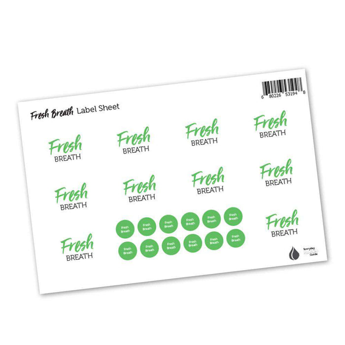 Fresh Breath Labels & Lid Stickers at Your Oil Tools