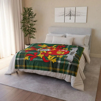 Cozy Blanket with Colorful Shield and Stars Design