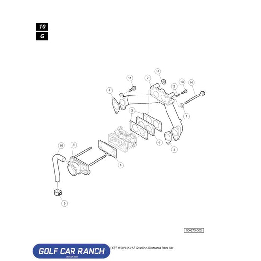 GASKET AIR FILTER FH SKU: 103004201 - CLUB CAR CA/XRT REPAIR PART