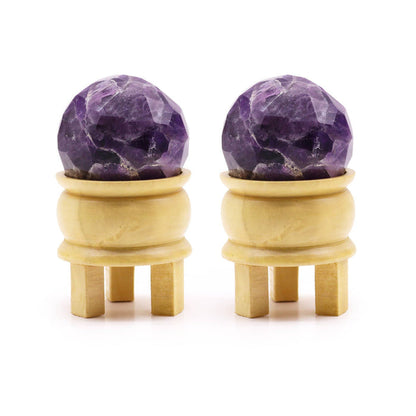 Gemstone Faceted Healing Ball & Stand - Amethyst 🇬🇧