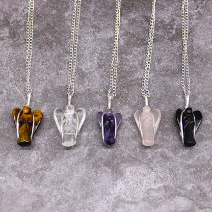 Gemstone Guardian Angel Pendant - Amethyst 🇬🇧