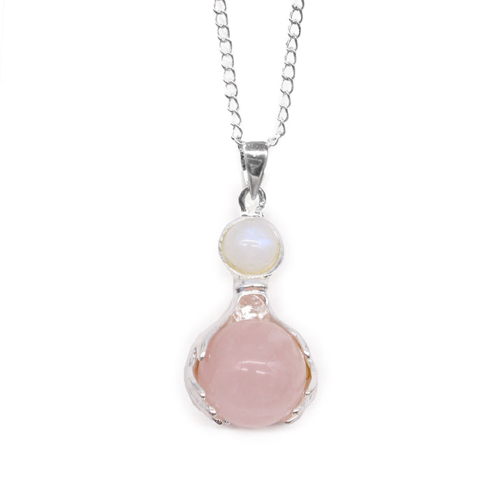 Gemstone Healing Hands Pendant - Rose Quartz 🇬🇧