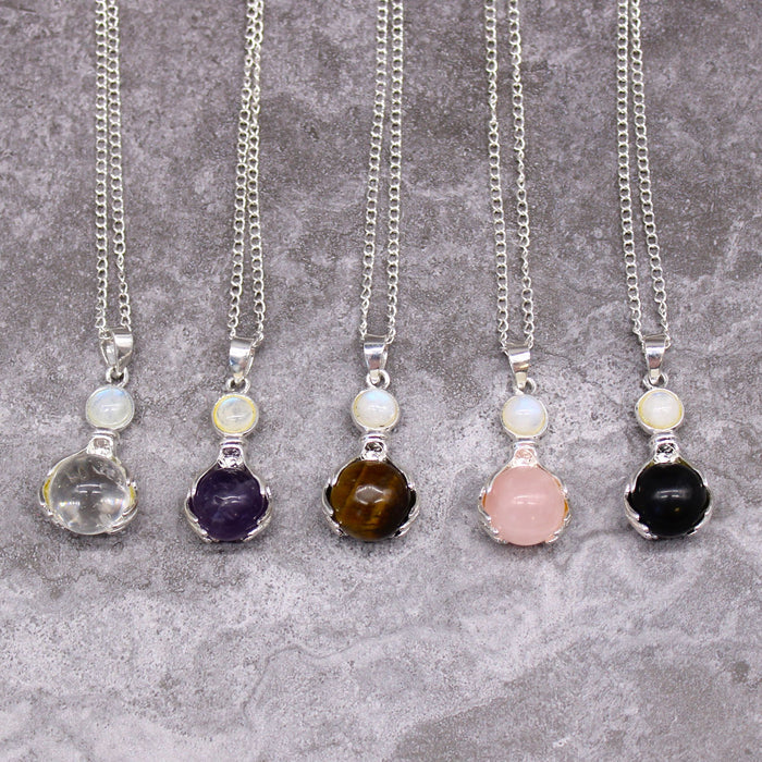 Gemstone Healing Hands Pendant - Rose Quartz 🇬🇧