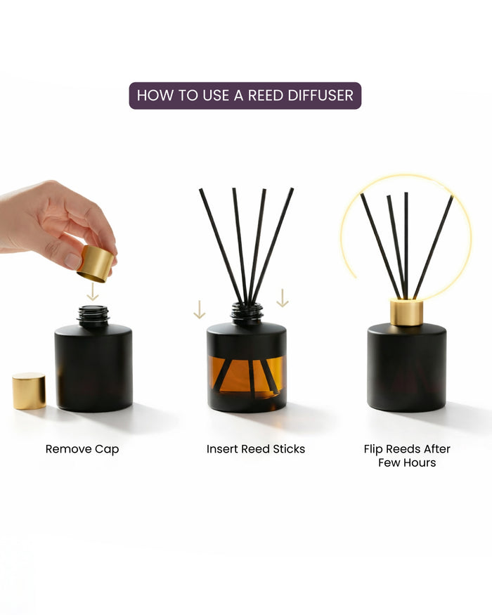 Gilo Lavender Reed Diffuser Set with glass bottle and rattan reeds