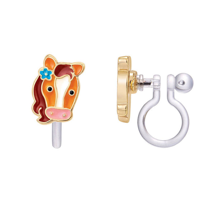 Girl Nation Clip-On Cutie Earrings - Pretty Pony