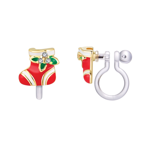 Girl Nation Holiday Clip-On Cutie Earrings - Holiday Stocking