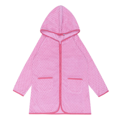 girls blush dot french terry zipper coverup