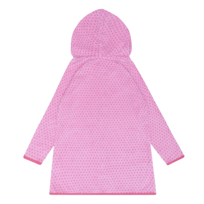 girls blush dot french terry zipper coverup