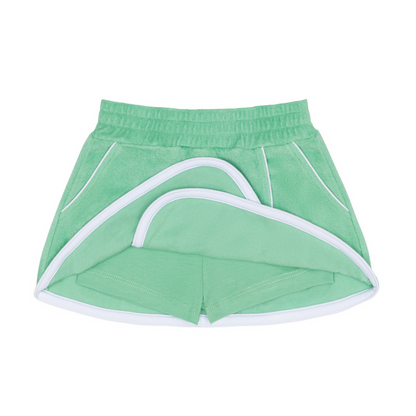 girls gustavia green french terry tennis tank top and skort set