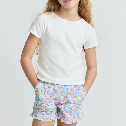 girls shell white pointelle shirt