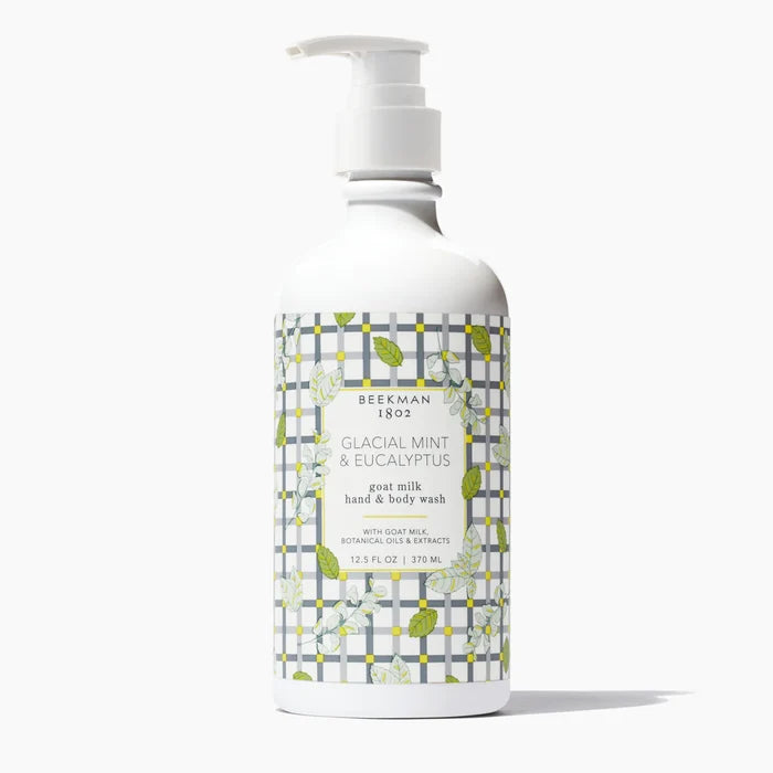 Beekman 1802 Glacial Mint Eucalyptus goat milk hand and body wash 12 oz for self-care gift from Magnolias Home Decor
