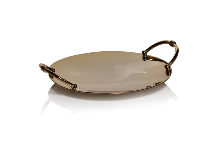 Gold Round Serving Tray