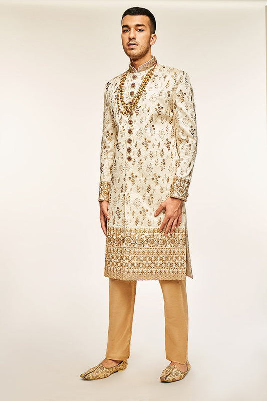 Gold Royal Embroidered Sherwani
