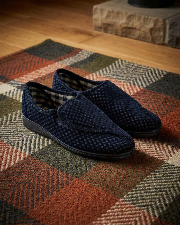 Goodyear Mens Columbus II Slippers - Navy - Country Collection