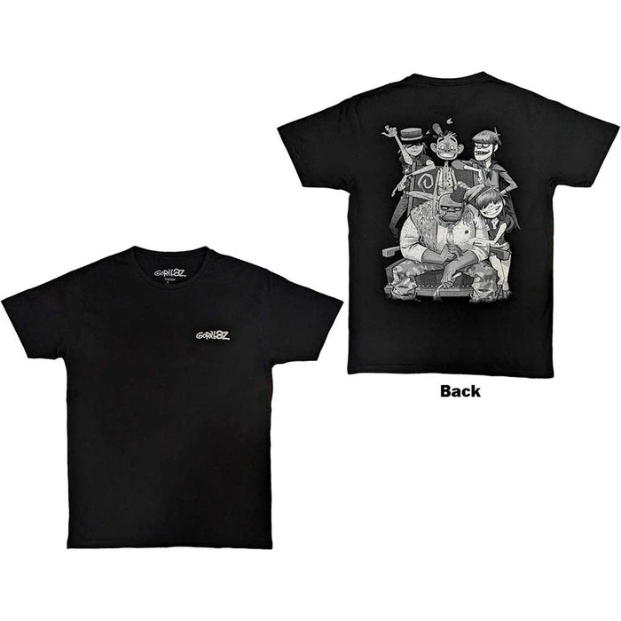 GORILLAZ - POCKET SPRAY - GEORGE GROUP - T-Shirt Black (Back Print)
