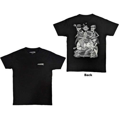 GORILLAZ - POCKET SPRAY - GEORGE GROUP - T-Shirt Black (Back Print)
