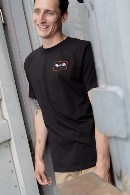 Men's Grade Short Sleeve Standard T-Shirt in the color Black/Red/Copper - Men's Front View