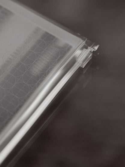 Close up view of zipper closure