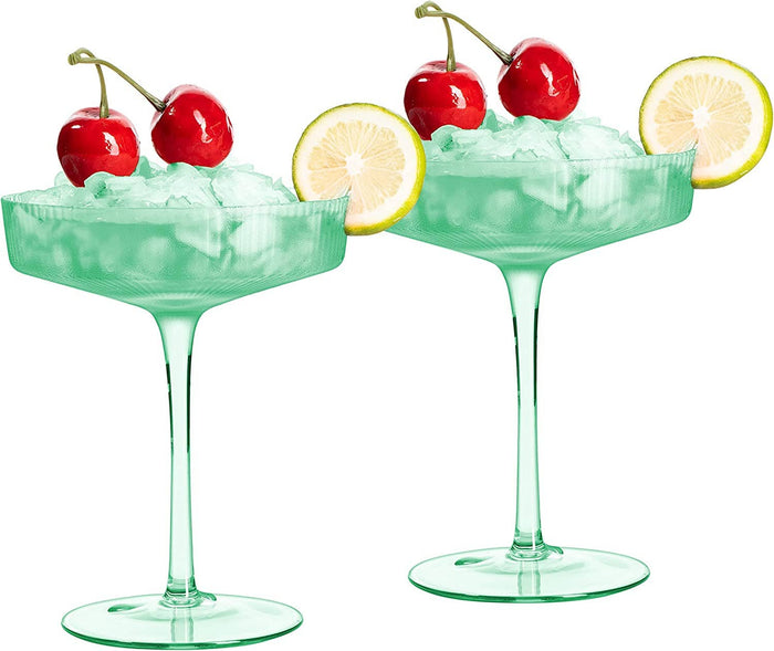 Green Cocktail Coupe Glass